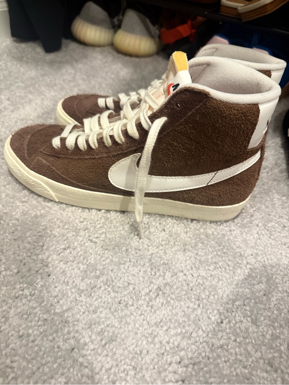 Nike Blazer Mid High-Top Sneakers - Brown/White